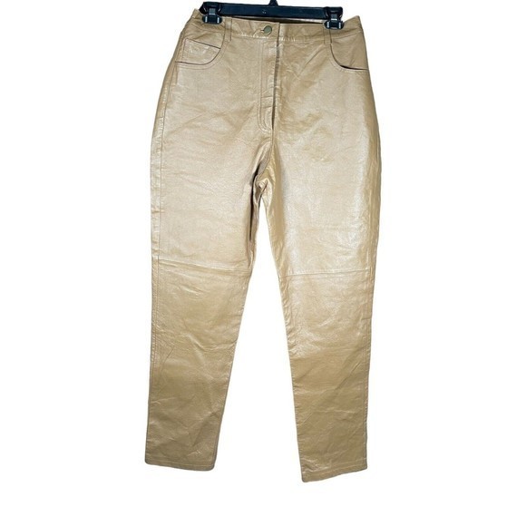 Vintage Via Accenti G8 Women's 29 x 29 Brown Leather Pants Style 09-0008-4‎ - Picture 2 of 9